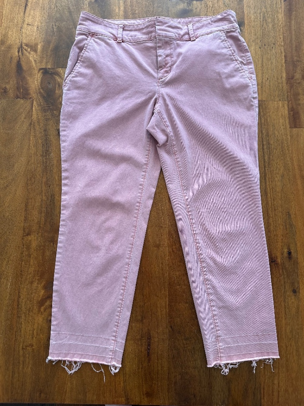 LOFT Distressed Hem Chino Pants